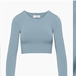 Aritzia Light Blue Long Sleeve Crop Top